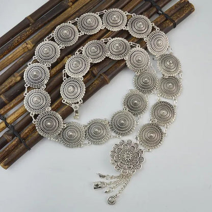 Vintage Silver Waist Chain Bells Metal Tassel  Belly Chain  Charm Belt Chains Body Jewelry