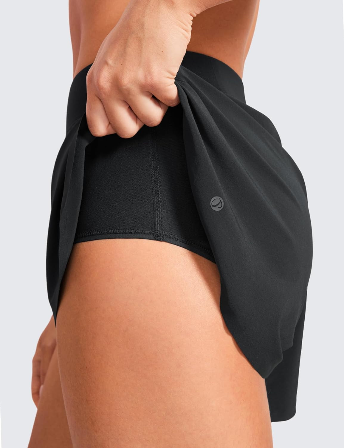 Mid Waisted Dolphin Athletic Shorts for Women 4" Lightweight High Split for Gym Workout with Liner Quick Dry