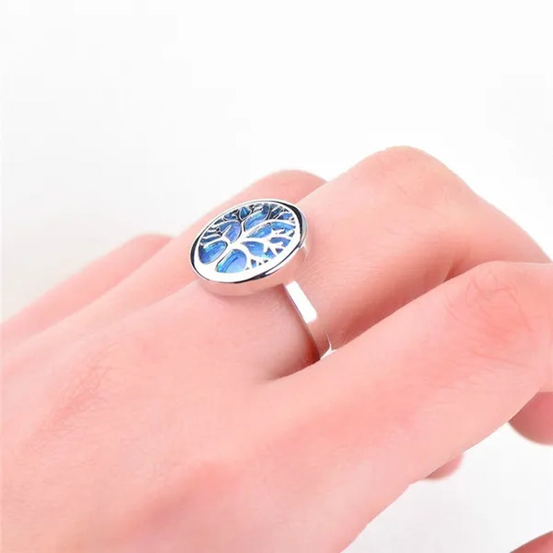 Classic fashion women's life tree color zircon creative ring jewelry party birthday gift accessories