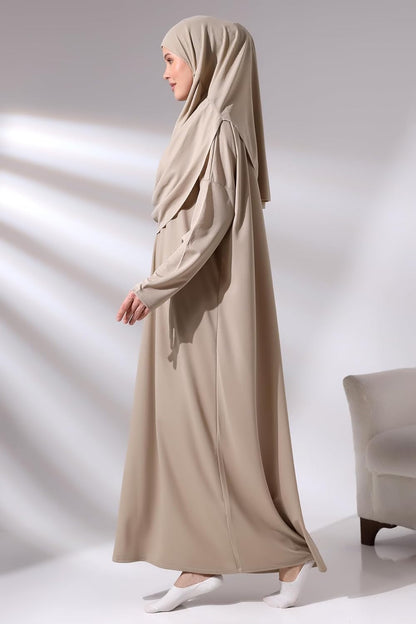 Muslim Dresses for Women, One-Piece Prayer Dress & Prayer Rug & Beads, Islamic Gift Set for Eid Ramadan