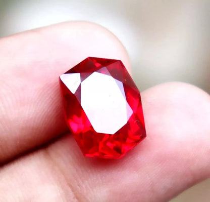 10-12 Ct Real Crystal Natural Red Ruby Fancy Shape Certified Loose Gemstones for Jewelry Making