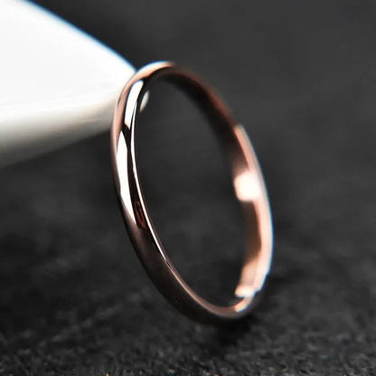 2mm Super Thin Dainty Tiny Ring Black/Silver/Gold/Rose Gold Rings Unisex Wedding Band Size 3-10