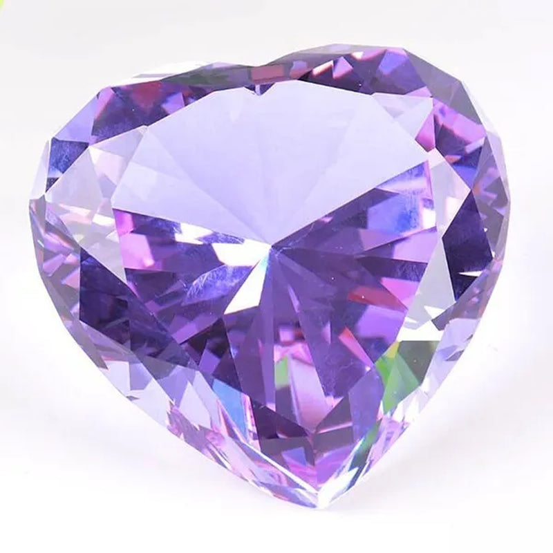 Heart Shape 80mm Crystal Diamond Paperweight  Art Glass Figurine Home Wedding Decor Collectible Gift Souvenir