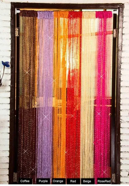 Fashion 200cm*100cm String Sparkle Curtains Fly Screen Fringe Tassel Curtain Room Divider Door Window Decor
