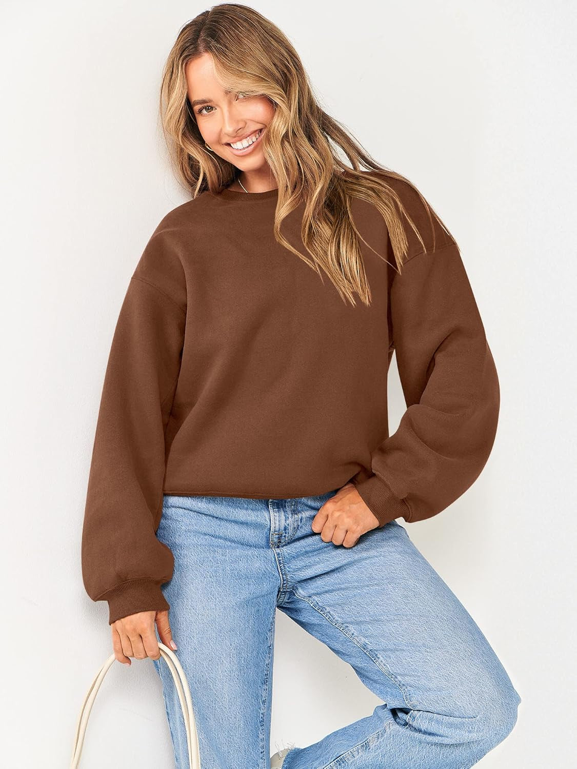 Women'S Sweatshirts Hoodies Crewneck Oversized Fleece Pullover Sweaters Cute Top Y2K Teen Girls Preppy Clothes 2024