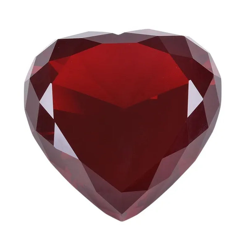 Heart Shape 80mm Crystal Diamond Paperweight  Art Glass Figurine Home Wedding Decor Collectible Gift Souvenir