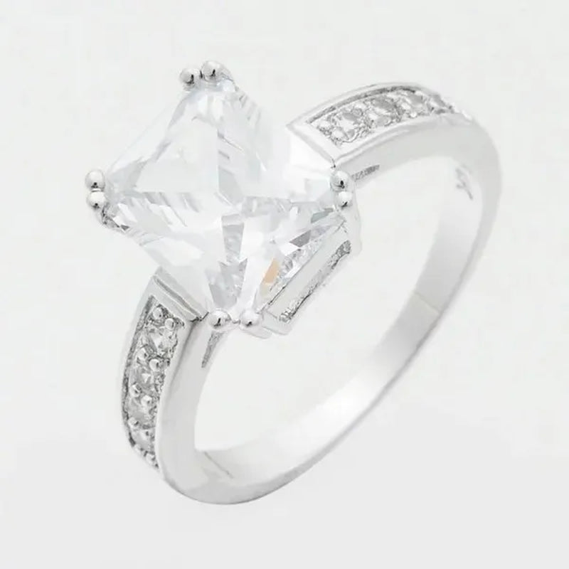 6-Color Natural 3.58CT White/Alexandrite/Sapphire/Pink/Emerald/Ruby Diamond 14K White Gold Ring Size 6-10