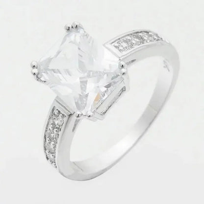 6-Color Natural 3.58CT White/Alexandrite/Sapphire/Pink/Emerald/Ruby Diamond 14K White Gold Ring Size 6-10