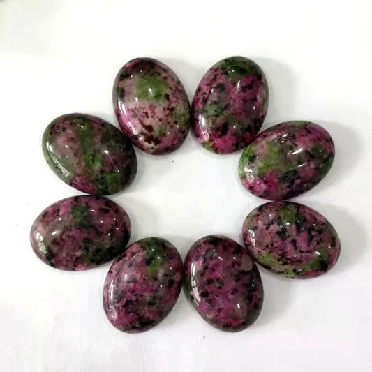8Pcs 20x15mm Charming Ruby In Fuchsite Oval Cab Cabochon for Jewelry Making