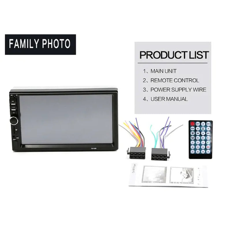 Amprime 2 Din Car Radio 7" LCD Touch Screen Autoradio 7018B Multimedia Player Bluetooth Car Stereo Radio Support Mirror-Link Rear View Camera