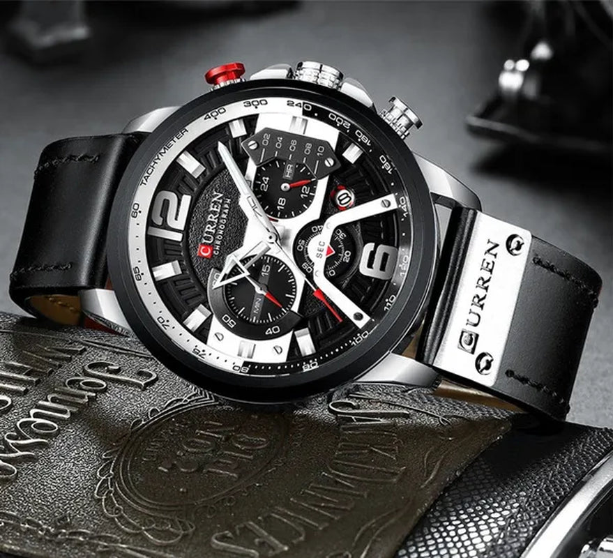 TOP SALE CURREN 8329 Mens Watches with Multi-function Quartz Chronograph Calendar Watch