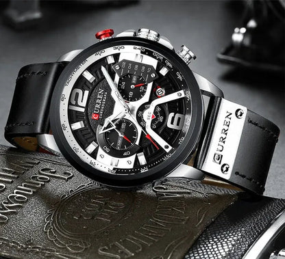 TOP SALE CURREN 8329 Mens Watches with Multi-function Quartz Chronograph Calendar Watch