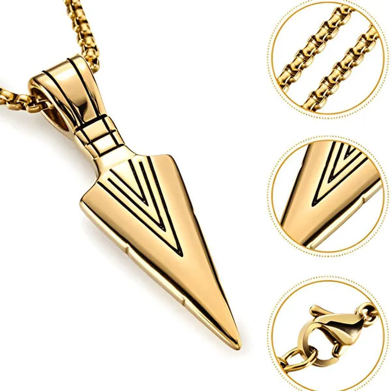 Men's Fashion Jewelry Black Gold Silver Color Pendant Long Chain Necklace Mens Necklaces