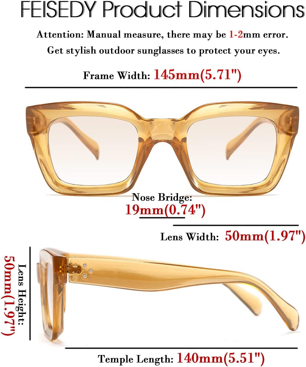 Classic Women Sunglasses Fashion Thick Square Sun Glasses Chunky Frame UV400 B2471