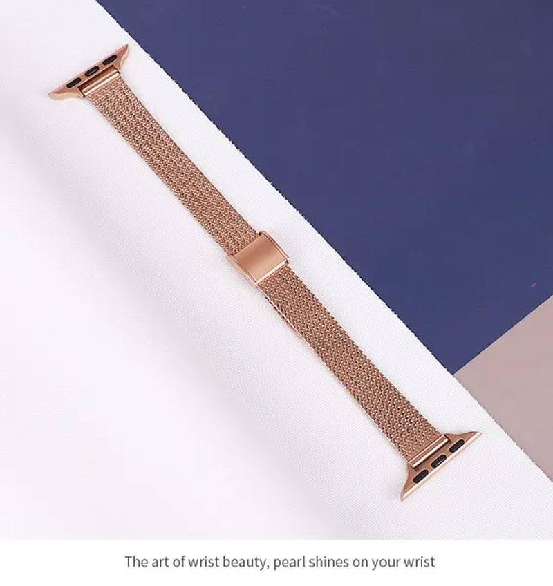 Slim Metal mesh belt Loop+Diamond Case for Apple Watch 7 Band 42mm 44mm Women's Strap on Smart Iwatch Bracelet Series 7 SE 65432 41mm 45mm