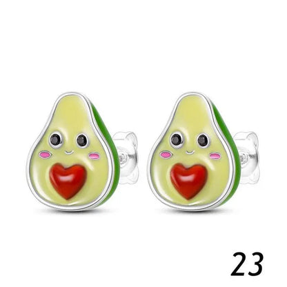 New 925 Sterling Silver Sparkling Two-Tone Zircon Stud Earrings European Fashion Women's Jewelry Earrings
