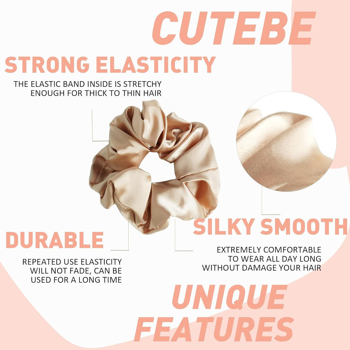 8 Pack Hair Ties Silk Scrunchies for Women Soft Satin Hair Scrunchies Elastic Hair Ties No Damage Ponytail Holders Rubber Bands Hair Accessories Gifts (Mix Color B (8 Pack))