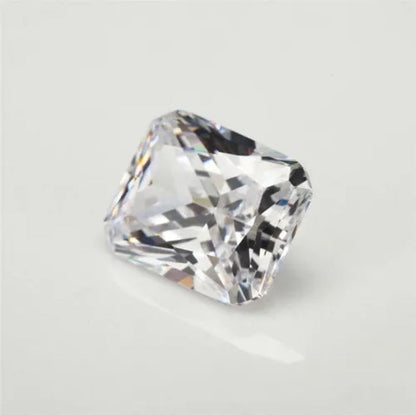 White Sapphire 2.32ct 6x8mm Emerald Faceted Cut Shape AAAAA VVS Loose Gemstone