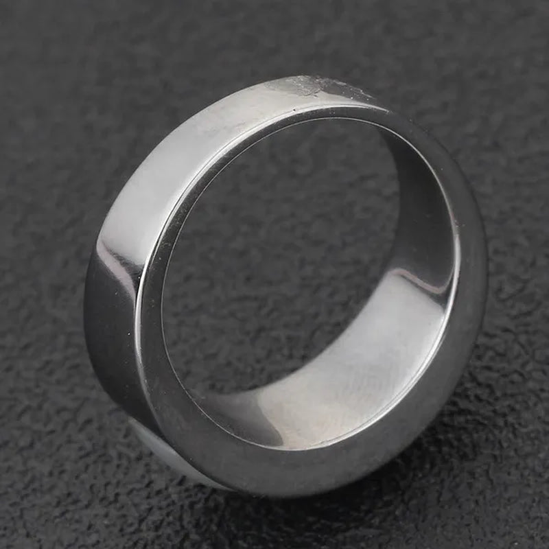 Vintage Men's Agate Ring Stainless Steel Sky Blue Black White Gemstone Irregular Ring Jewelry Gift for Men Women Boyfriend Girlfriend