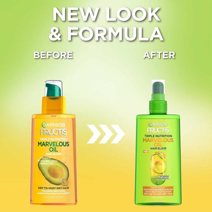 Fructis Triple Nutrition Marvelous Oil Hair Elixir, 5.0 Fl Oz, 1 Count (Packaging May Vary)