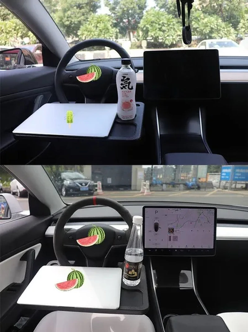 2021 Upgrade Version  Car Tray Computer Desk Automobile Supplies Steering Wheel Large Calorie Table Beverage Rack Writing Desk Drink Food Cup Tray Holder Stand Desk