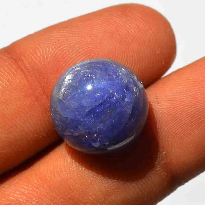 25 Carat Natural Tanzanite Gemstone Loose Cabochon, Healing Crystal, Round Shape, Craft Supplies G22546