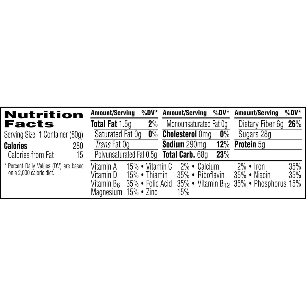 Kellogg'S  Crunch Breakfast Cereal Cups, Fiber Cereal, Made with Real Fruit, Original, 33.6Oz Case (12 Cups)