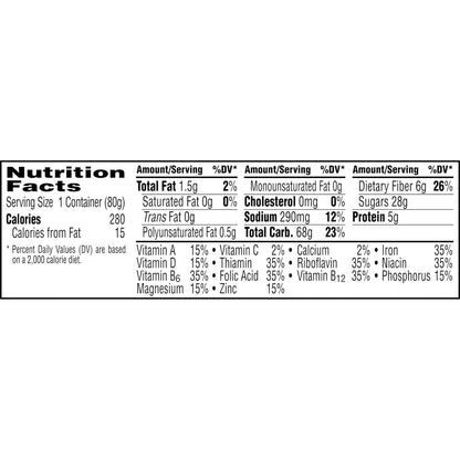 Kellogg'S  Crunch Breakfast Cereal Cups, Fiber Cereal, Made with Real Fruit, Original, 33.6Oz Case (12 Cups)