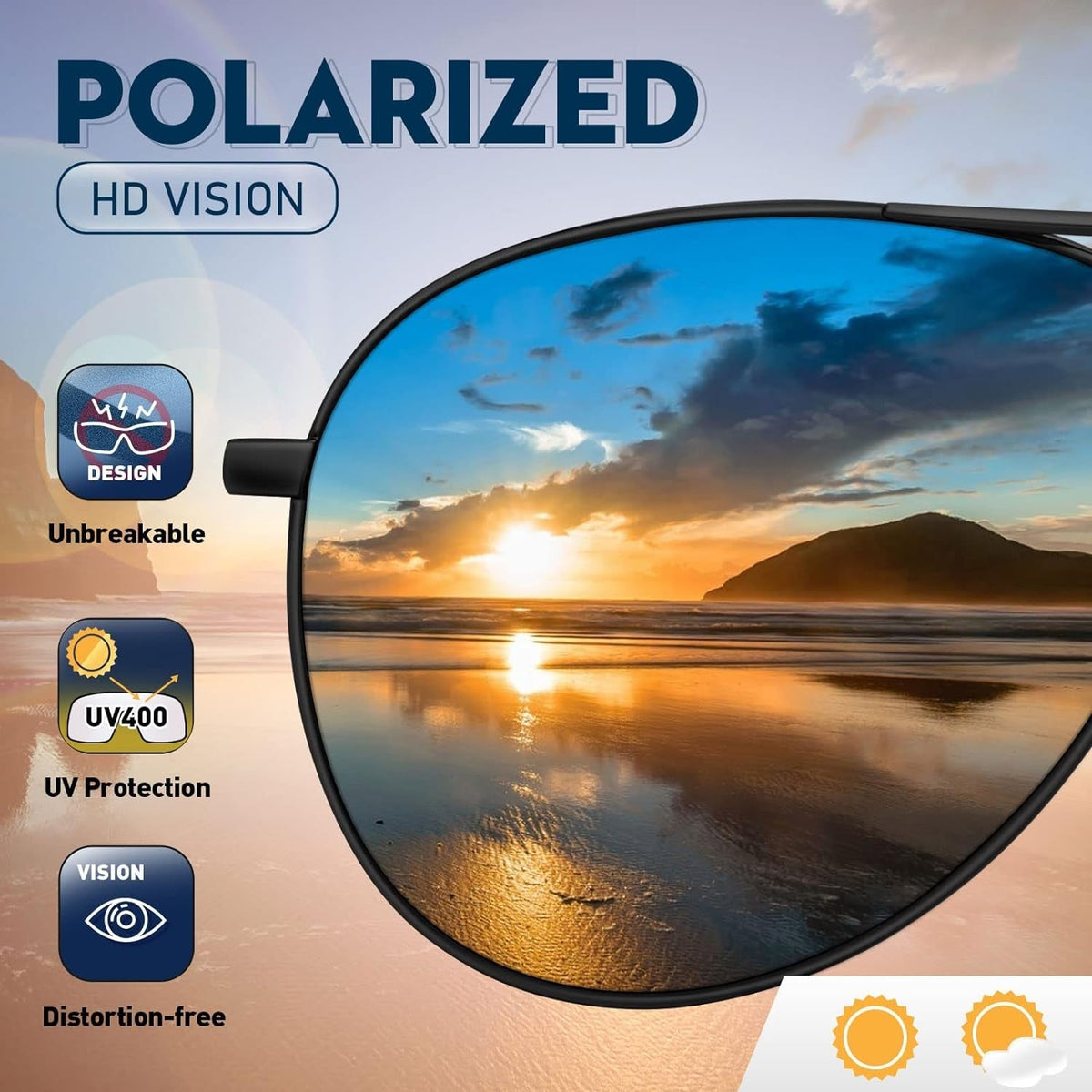 Sunglasses Men Polarized Aviator Sunglasses for Men Women Fishing Driving Sun glasses Metal Frame UV400 Protection