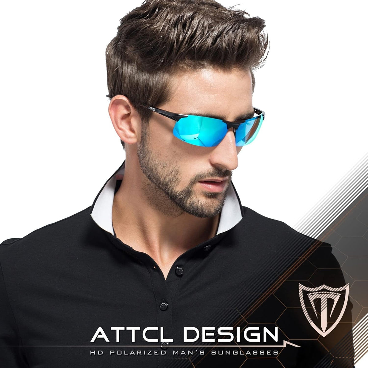 Men's Fashion Driving Polarized Sunglasses for Men - Al-Mg metal Ultralight Frame