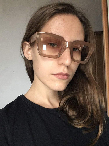 Classic Women Sunglasses Fashion Thick Square Sun Glasses Chunky Frame UV400 B2471