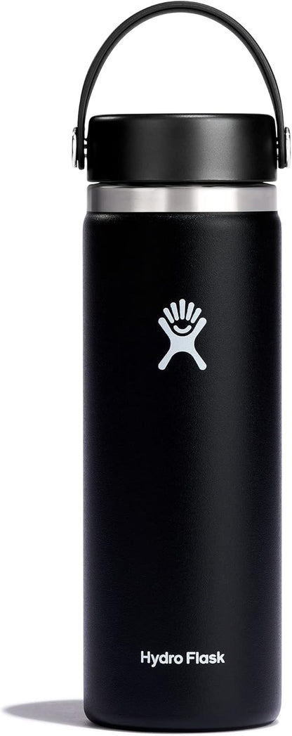 Wide Mouth Vacuum Insulated Stainless Steel Water Bottle with Leakproof Closeable Lid for Cold Water Drinks, Sports, Travel, Car and School