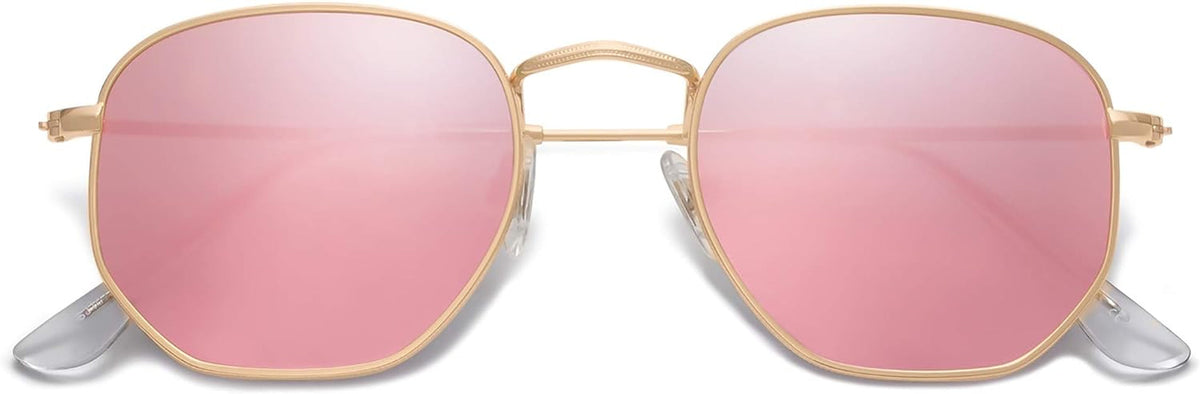 Square Polarized Sunglasses for Women Men Small Hexagonal Polygon Mirrored Lens SJ1072