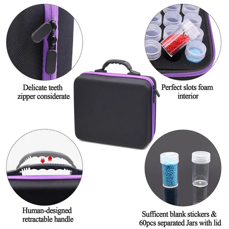 ARTDOT Diamond Painting Storage Containers, 30/60 Slots Diamond Painting Accessories Shockproof Jars for Jewelry Beads Rings Charms Glitter Rhinestones