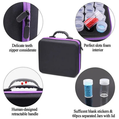 ARTDOT Diamond Painting Storage Containers, 30/60 Slots Diamond Painting Accessories Shockproof Jars for Jewelry Beads Rings Charms Glitter Rhinestones