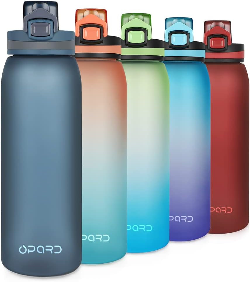 32Oz Sports Water Bottle with Leak Proof Flip Top Lid BPA Free Tritan Reusable Plastic for Gym and Outdoor