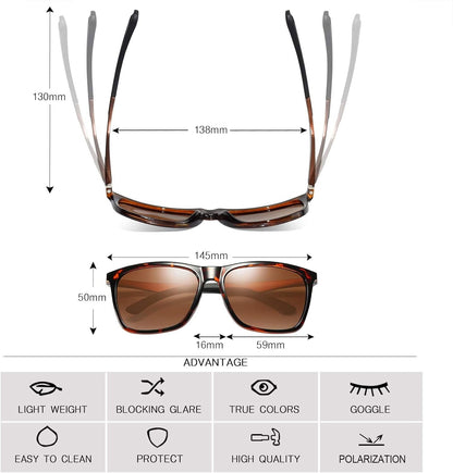 Polarized Sunglasses for Men Aluminum Mens Sunglasses Driving Rectangular Sun Glasses for Men/Women