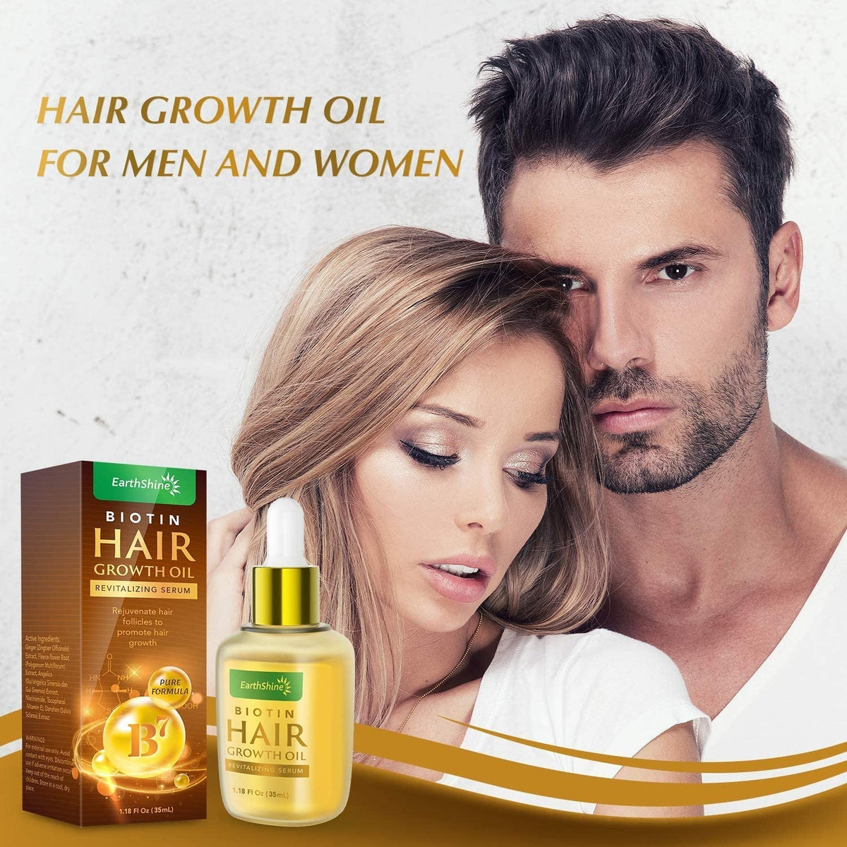 Biotin Serum: Hair Growth Oil for Thicker, Stronger Hair - Prevents Loss for Men & Women, 1.18 Oz (35 Ml)