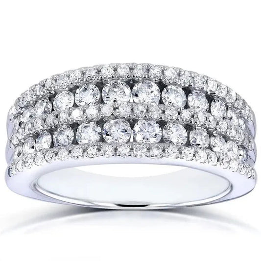 Trendy Micro Pave Diamond Rings for Women Bridal Wedding Ring Jewelry