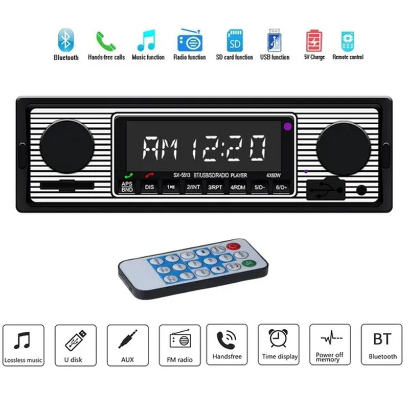 UNITOPSCI 12V Bluetooth Car Radio Player Stereo FM MP3 USB SD AUX Audio Auto Electronics Autoradio 1 DIN Oto Teypleri Radio Para Carro