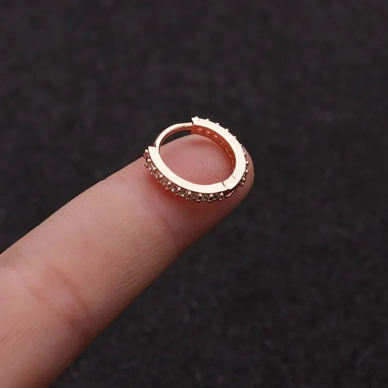 1Pc 6Mm to 10Mm Cz Cartilage Huggie Hoop Earring Small Hoops Helix Tragus Rook Daith Snug Piercing Jewelry