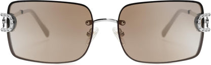 Vintage Rectangle Sunglasses for Women,Trendy Rimless 90S UV400 Womens Y2K Shades SJ1178