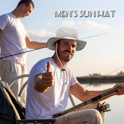 Outdoor Quick-Drying Sun Hat for Men, Summer Man Foldable Sun Protection Wide Brim Sun Hats Bucket Hats Beach Hat UPF 50+