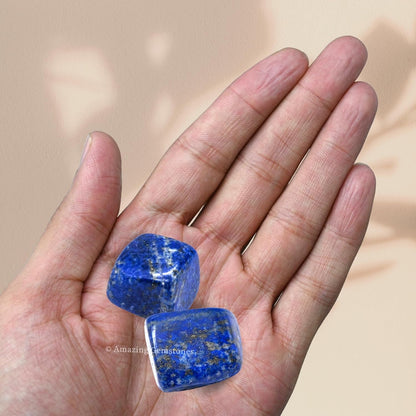 Lapis Lazuli Crystal Tumbled Stones Polished Rocks - Natural Gem Stones for Healing - DIY Crystals for Protection (1 Piece)