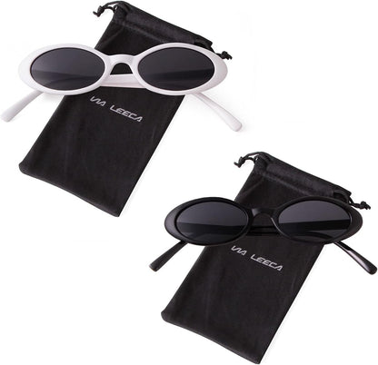 Trendy Oval Sunglasses Women 90’S Vintage Sun Glasses Fashion Tinted Glasses UV400 Protection