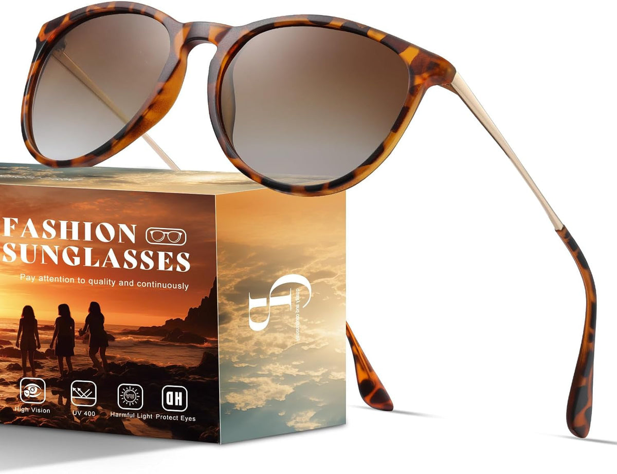 Polarized Sunglasses for Women Men - Trendy 2024 Vintage Classic Retro Round Mirrored Lens Designer Style
