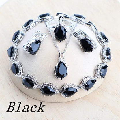 Magic Rainbow Zircon 925 Silver Jewelry Sets For Women