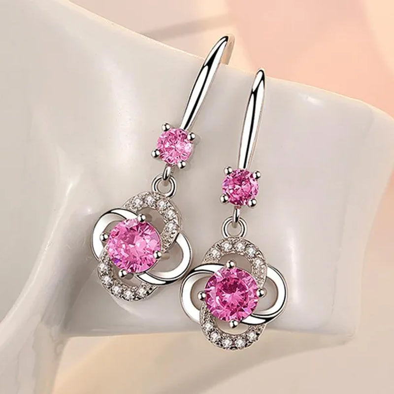 Female Fashion S925 Silver Earrings Ladies Temperament Earrings Water Drop Long Earrings Engagement Earrings Diamond Earrings