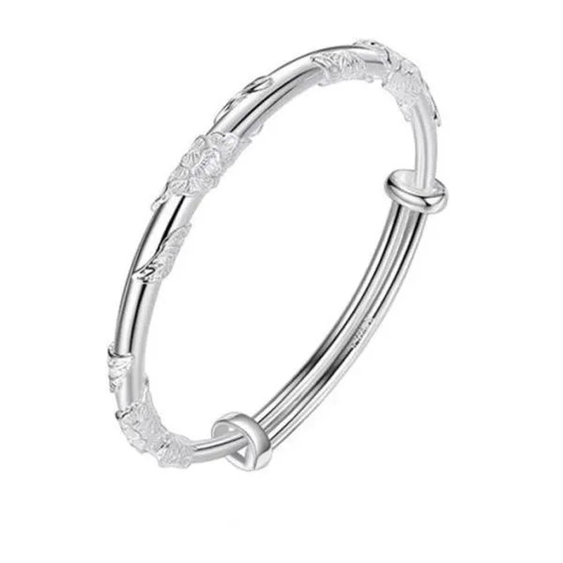 FASHION 925 Sterling Silver Creative Blooming Flowers Bracelets Bangles Cute for Women Fashion Party Wedding Accessories Jewelry