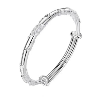 FASHION 925 Sterling Silver Creative Blooming Flowers Bracelets Bangles Cute for Women Fashion Party Wedding Accessories Jewelry